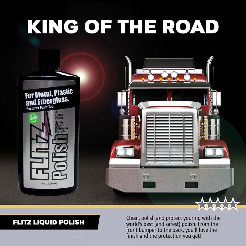Flitz Metal Polish and Cleaner Liquid for All Metal, Also Works on Plastic, Fiberglass, Aluminum, Jewelry, Sterling Silver: Great for Headlight Restoration and Rust Remover, 16 Oz - Image 5