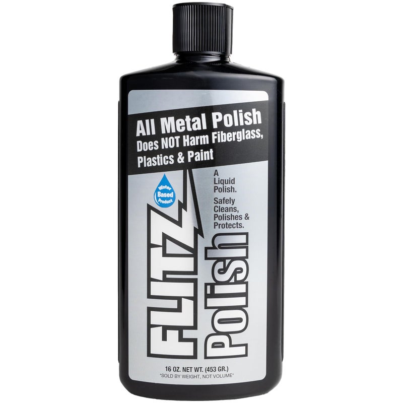 Flitz Metal Polish and Cleaner Liquid for All Metal, Also Works on Plastic, Fiberglass, Aluminum, Jewelry, Sterling Silver: Great for Headlight Restoration and Rust Remover, 16 Oz - Image 1