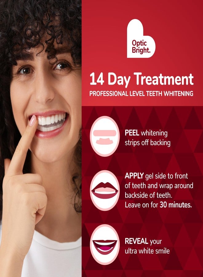 BioSwiss Teeth Whitening Strips, Optic Bright Ultra White Mint Tooth Whitener Strip Set, Pack of 28, Red Box - Image 4