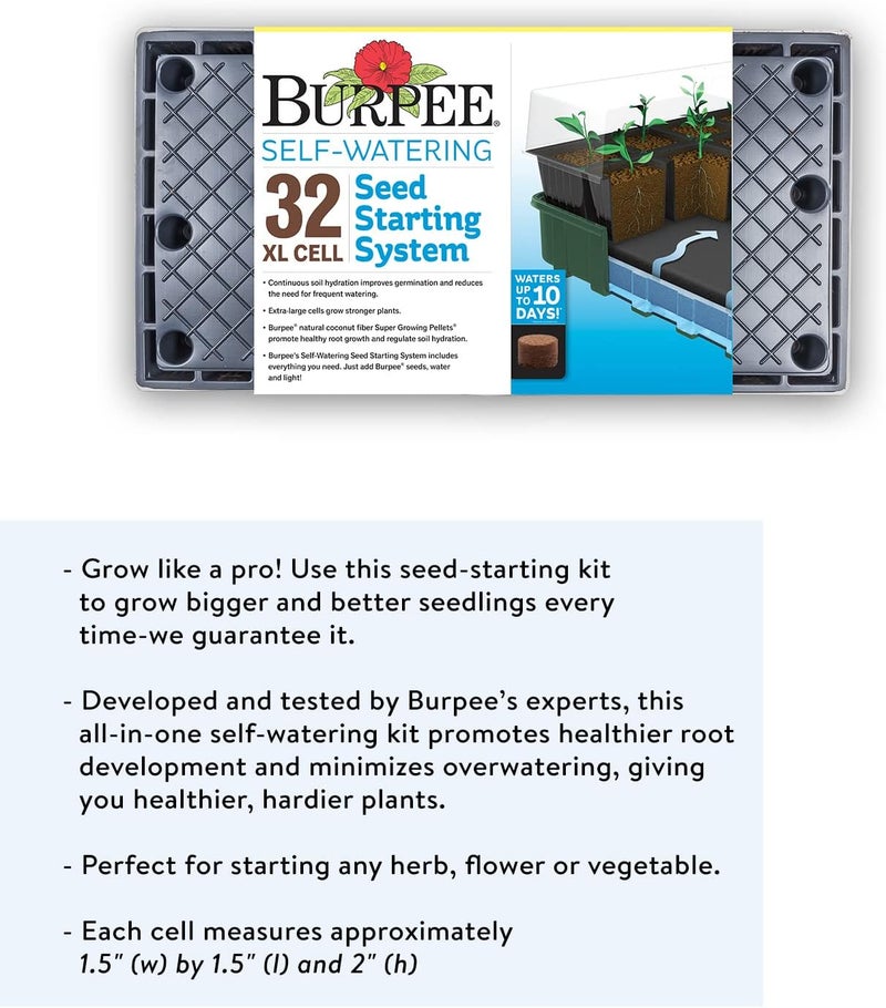 Burpee Burpee XL SelfWatering Growing System Indoor Seed Starting 10 W x 20 L x 5 H 1 Kit 32 Cells - Image 4