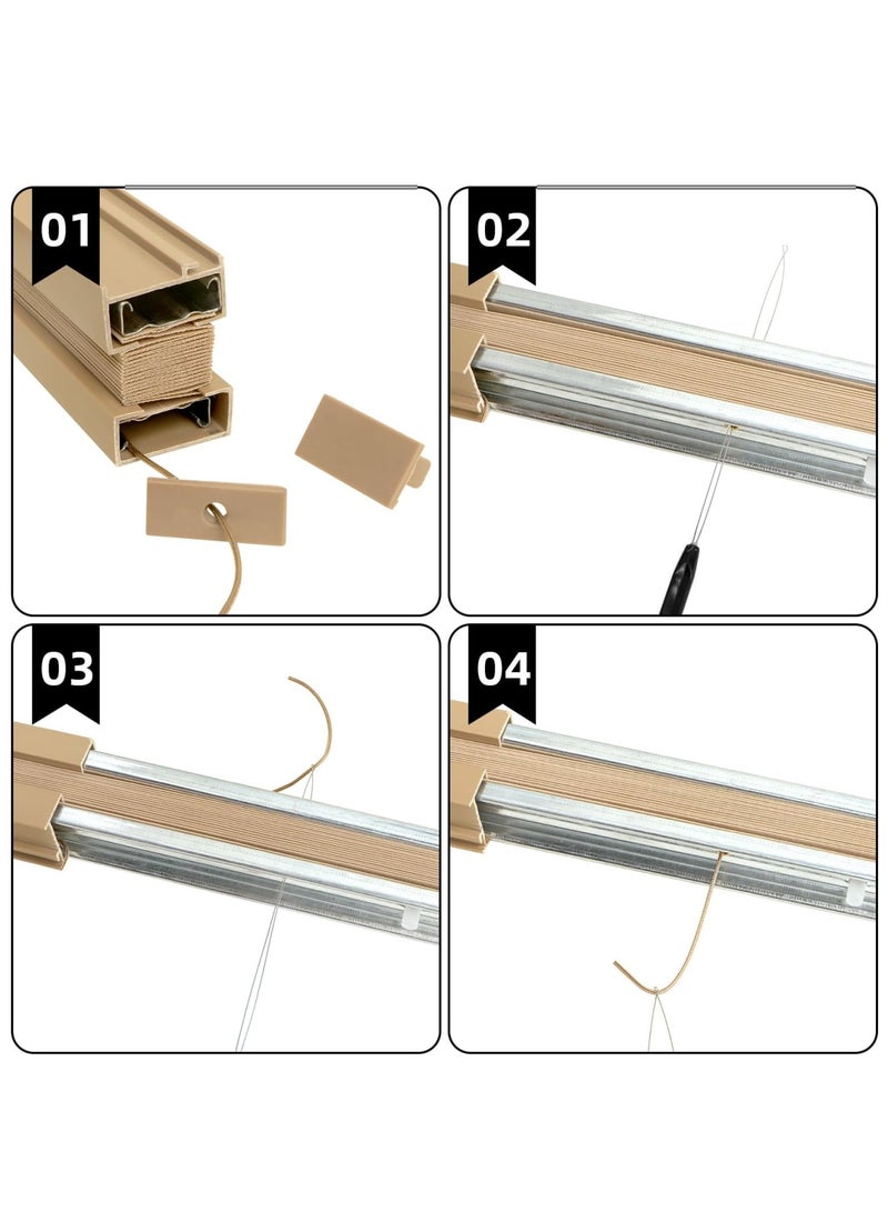 Zikra RV Pleated Shade Repair Kit, RV Window Shade Restringing Kit for Day Night Pleated Shade-Tan - Image 2