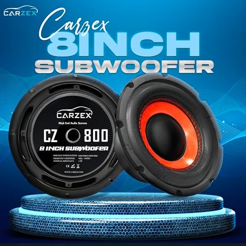 Carzex 8 Inch 500w Passive Subwoofer for Car & Home Audio Speaker (150w RMS, 1.5 inch Voice Coil, 4 Ohm Impedance) - Image 2