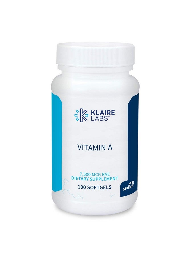 Klaire Labs Vitamin A High Potency 25000 Iu Dose (7500Mcg Rae) From Fish Liver Oil Preformed Retinol Form (100 Softgels) - Image 1