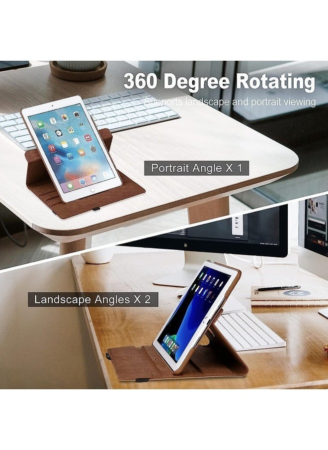 SmartGrist 360 Degree Rotating Case Cover for iPad 9.7 (2018/2017), iPad Air 2, iPad Air - Auto Sleep/Wake - Brown - Image 5