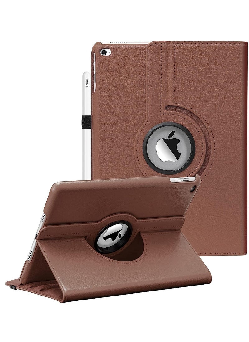 SmartGrist 360 Degree Rotating Case Cover for iPad 9.7 (2018/2017), iPad Air 2, iPad Air - Auto Sleep/Wake - Brown - Image 1