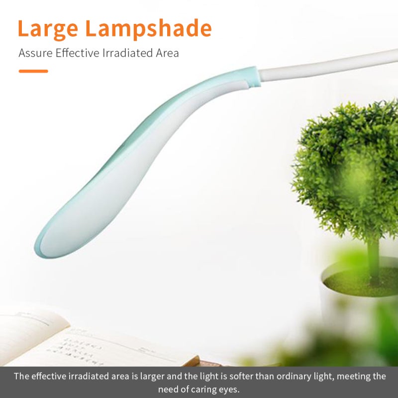 Rechargeable Led Desk Lamp: Blue, Eye-protective Soft Light, Touch Switch, Flexible Hose, Dual Charging Option, Anti-skid Base - For Home Office, Study Desk - Image 2