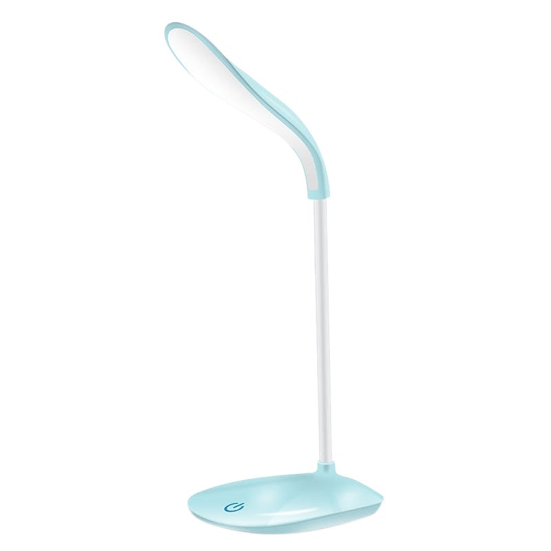 Rechargeable Led Desk Lamp: Blue, Eye-protective Soft Light, Touch Switch, Flexible Hose, Dual Charging Option, Anti-skid Base - For Home Office, Study Desk - Image 1