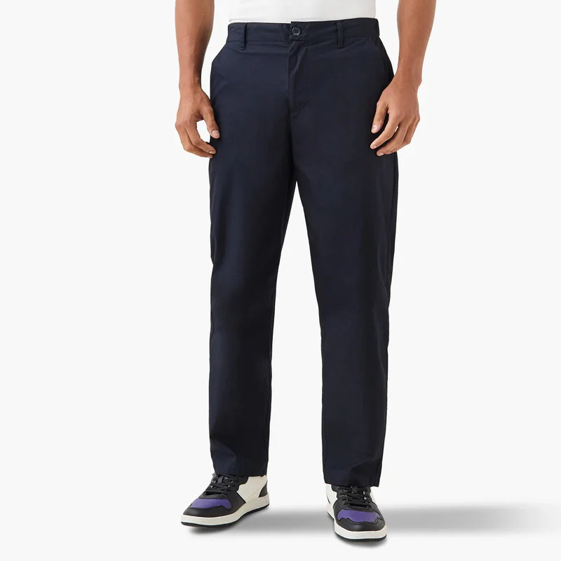 Emperor Emperor Pleated Mid-Rise Straight Fit Poplin Trousers
