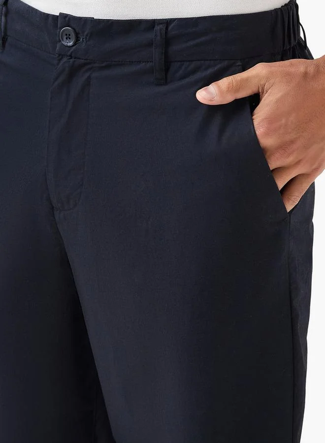 Emperor Emperor Pleated Mid-Rise Straight Fit Poplin Trousers