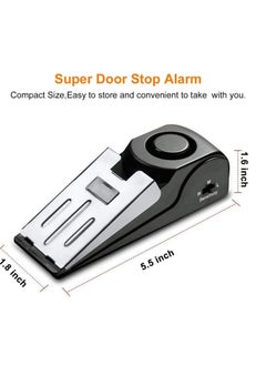 Y&D 2Pack Door Stop Alarm with 120DB Siren for Home Travel, Apartment House, Office Black Jammer Wedges  - Image 2