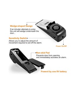 Y&D 2Pack Door Stop Alarm with 120DB Siren for Home Travel, Apartment House, Office Black Jammer Wedges  - Image 3