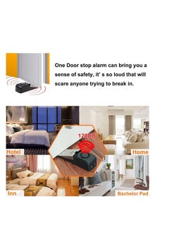 Y&D 2Pack Door Stop Alarm with 120DB Siren for Home Travel, Apartment House, Office Black Jammer Wedges  - Image 4