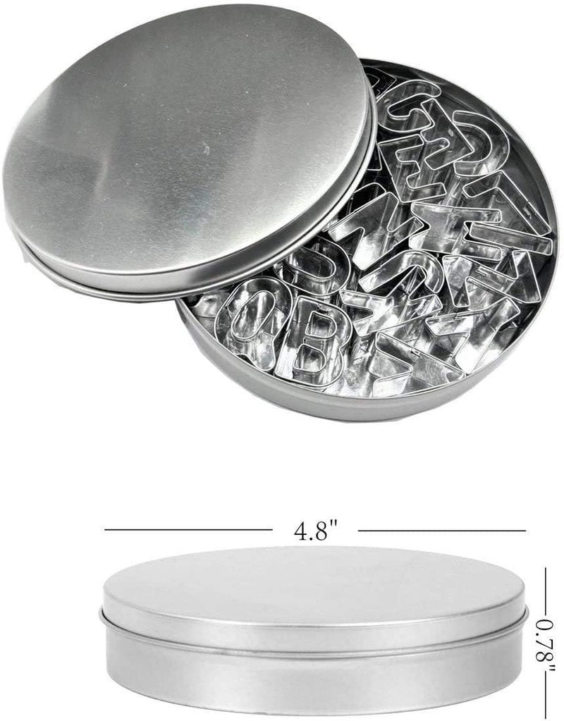 UNIQUE CART- Cookie Cutter Set 26 Pcs Stainless Steel Alphabet Letters Biscuit Cookie Cutters Mini A-Z Shaped Cookie Molds - Image 3
