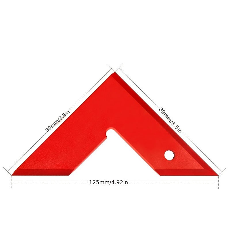 Black L Shaped Triangular Ruler 45 90 Degree for Woodworking Measurement - Image 3