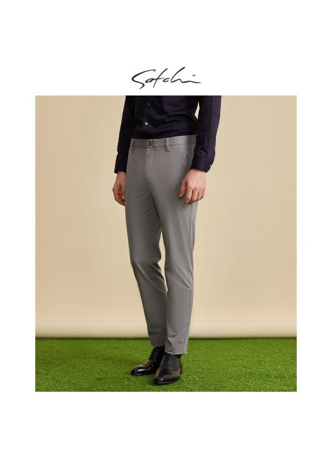 Satchi Easy-care Modal Business Casual Pants For Men Spring/summer Lightweight Straight-leg Trousers, Medium Gray, Size 35 - Image 2