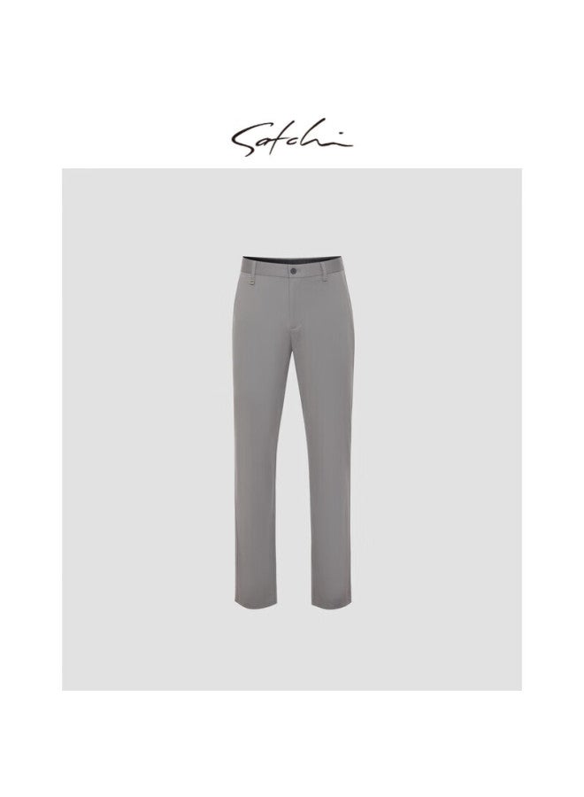 Satchi Easy-care Modal Business Casual Pants For Men Spring/summer Lightweight Straight-leg Trousers, Medium Gray, Size 35 - Image 5