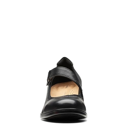 Clarks Women's Emily2 Mabel Pump, Black Leather, 7 Wide - Image 4
