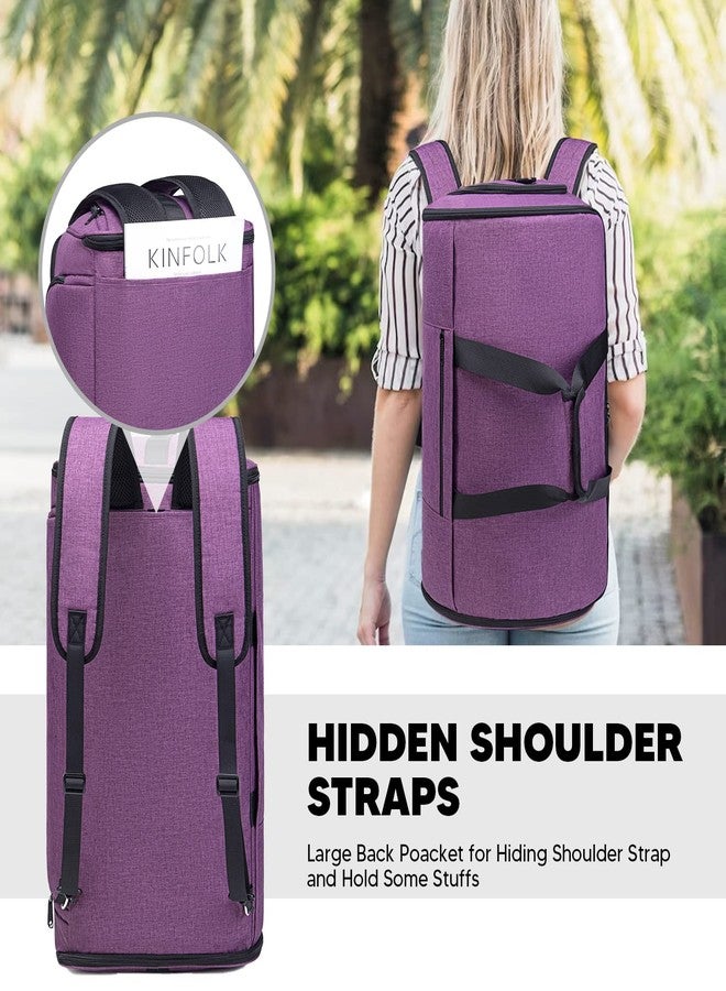 Vessgra Convertible Garment Bag with Shoulder Strap, 58L capacity Garment Duffle Bags for Travel 4 in 1 Foldable Carry on Garment Bags Suit Bag with Shoes Compartment Garment Bag for Men Women,Purple - Image 5