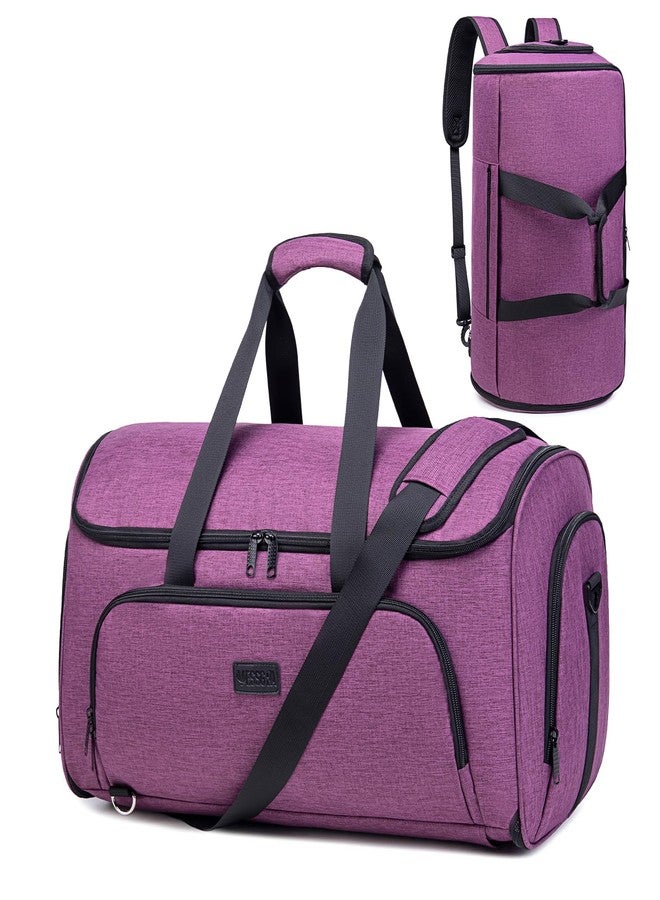 Vessgra Convertible Garment Bag with Shoulder Strap, 58L capacity Garment Duffle Bags for Travel 4 in 1 Foldable Carry on Garment Bags Suit Bag with Shoes Compartment Garment Bag for Men Women,Purple - Image 1