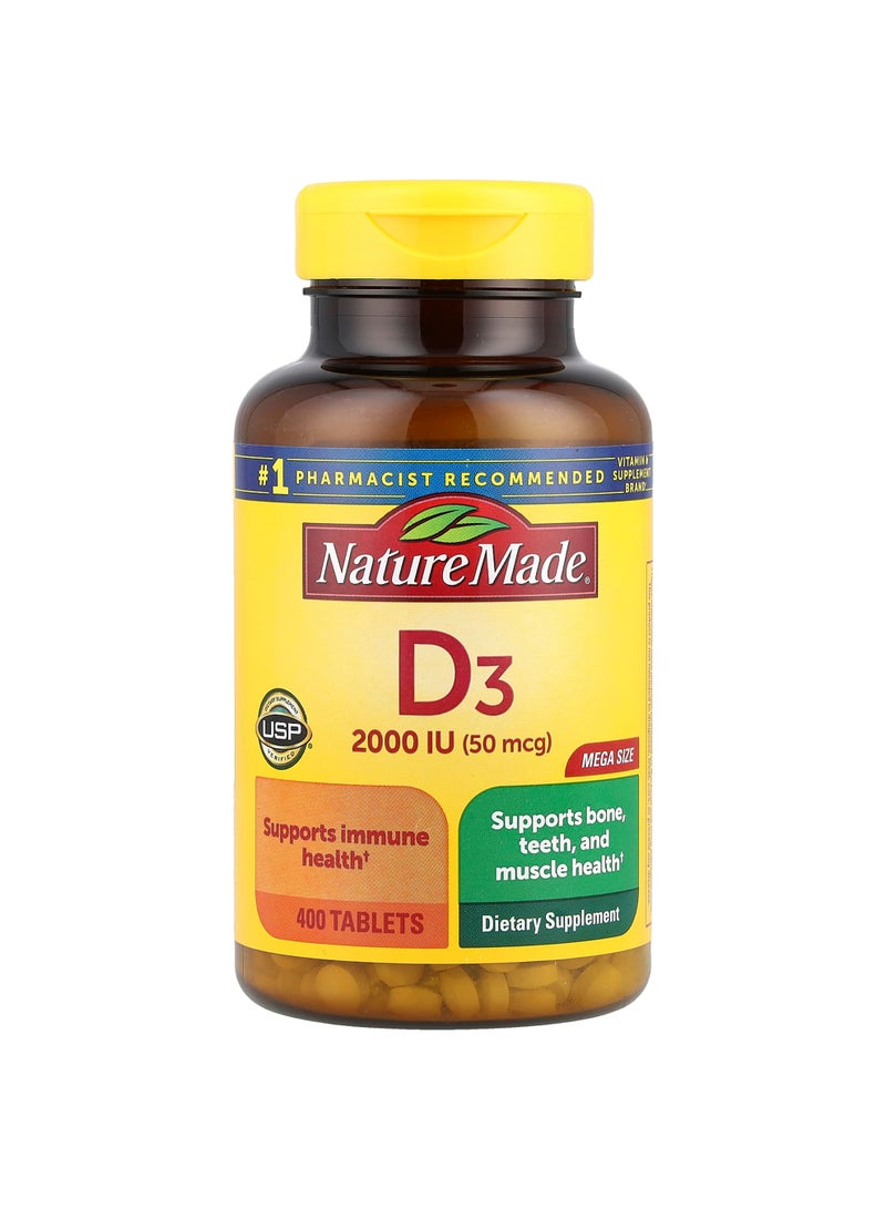 Vitamin D3, 50 mcg (2000 IU), 400 Tablets