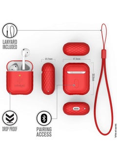 Catalyst Lanyard Case For Airpods 1 & 2 Flame Red  - Image 2