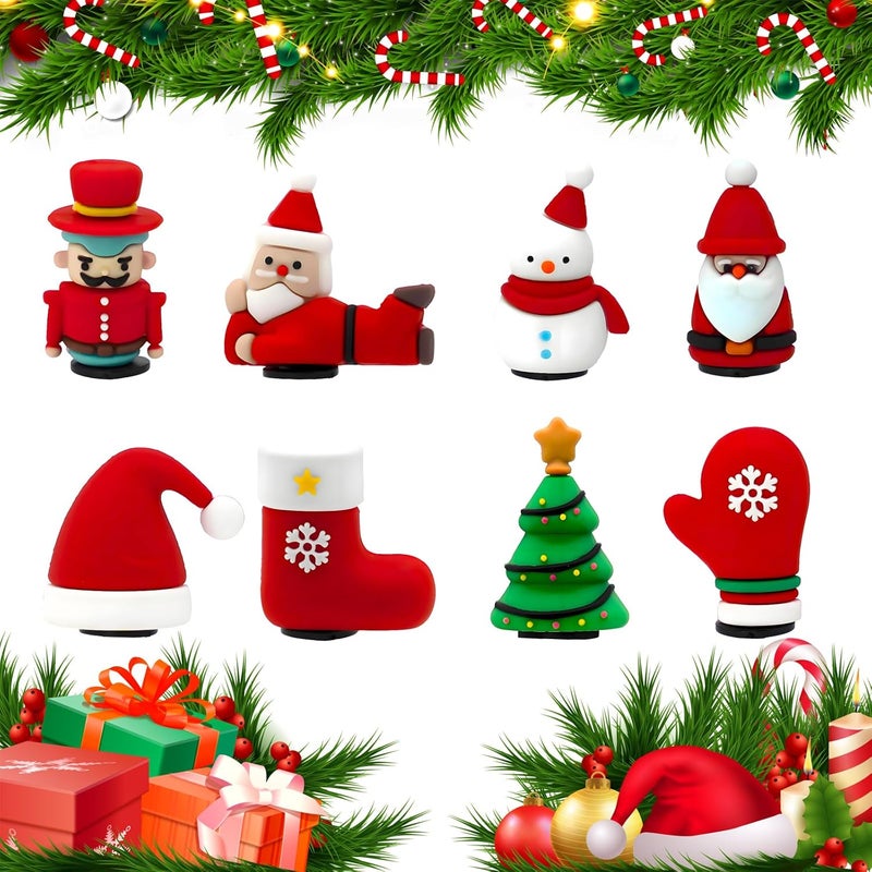 8-Piece 3D Shoe Charms, Christmas Themed Shoe Charms for Crocs Sandals Clogs Bracelet, Santa Gnome Snowman Tree Clog Charms, Party Gift for Boys Girls Children - Image 3