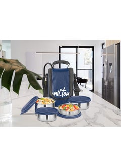 Milton MILTON Tasty 4 Lunch Box with Insulated Fabric Jacket, 4 Stainless Steel Containers (200 ml, 320 X 2 ml, 500 ml), Leak-Proof Tiffin for Office, College, Picnic, Blue  - Image 4