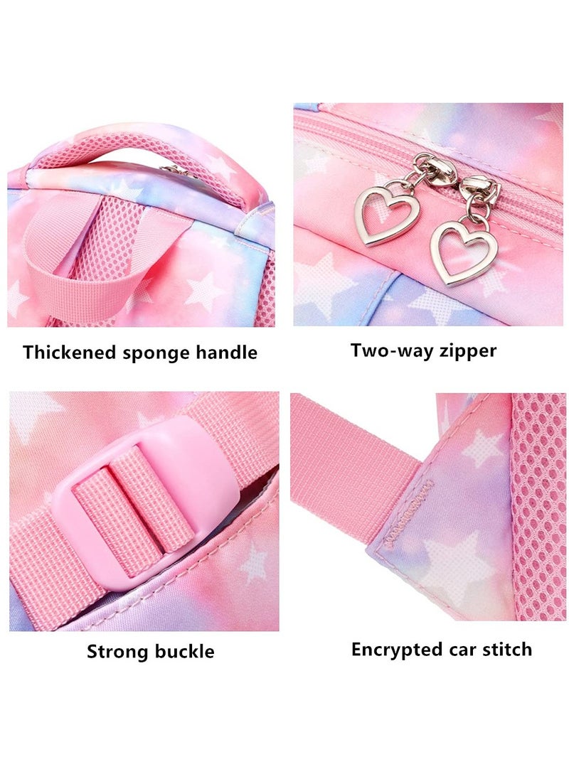 SYOSI - 3Pcs Colorful Star Prints Backpack Sets Kids Bookbag Primary Middle School Daypack Elementary Students Knapsack for Girls - Image 1