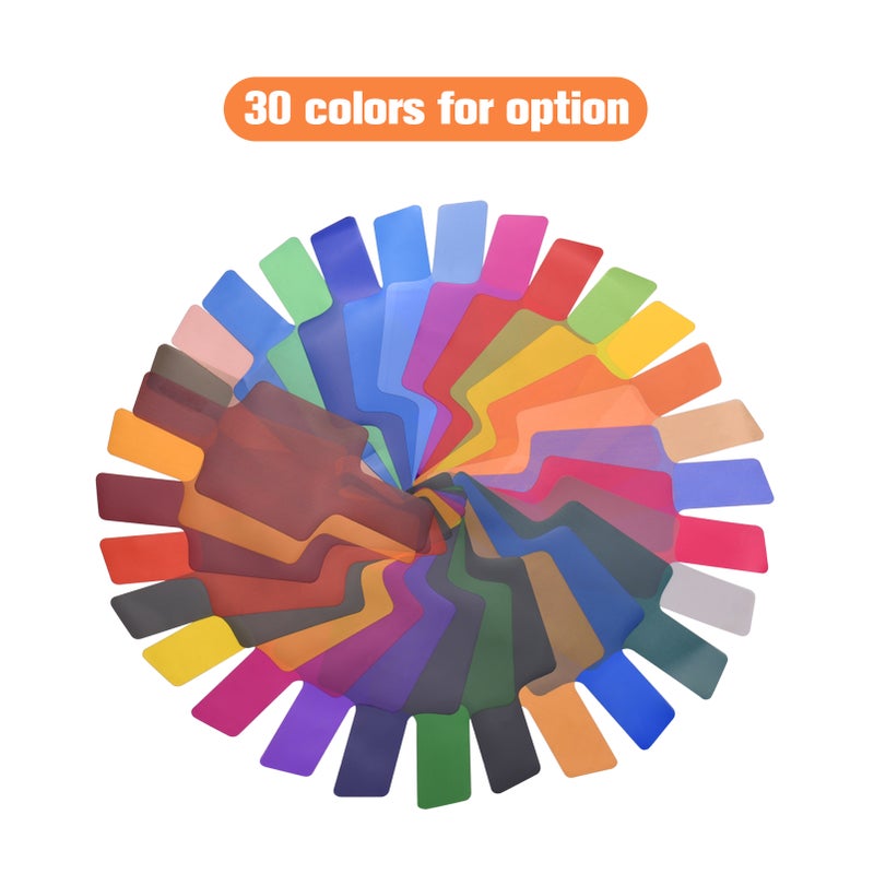 30 pcs/set Universal Flash Lighting Filter Flash Gels Color Correction for Camera Speedlite Flash Light with Carrying Bag, Light Diffuser and Gel-Band - Image 4