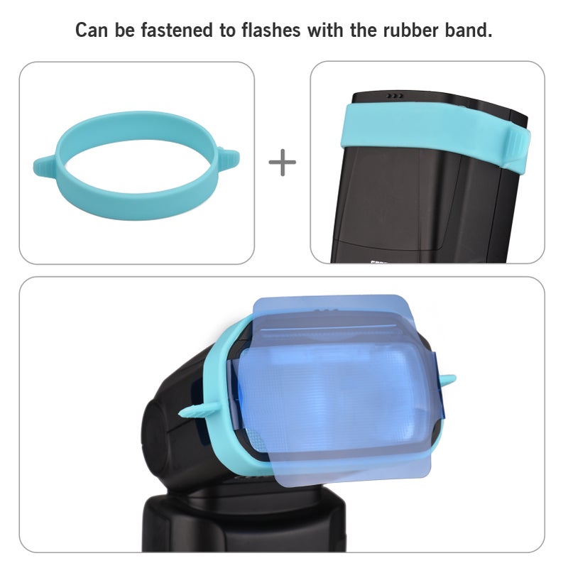 30 pcs/set Universal Flash Lighting Filter Flash Gels Color Correction for Camera Speedlite Flash Light with Carrying Bag, Light Diffuser and Gel-Band - Image 5