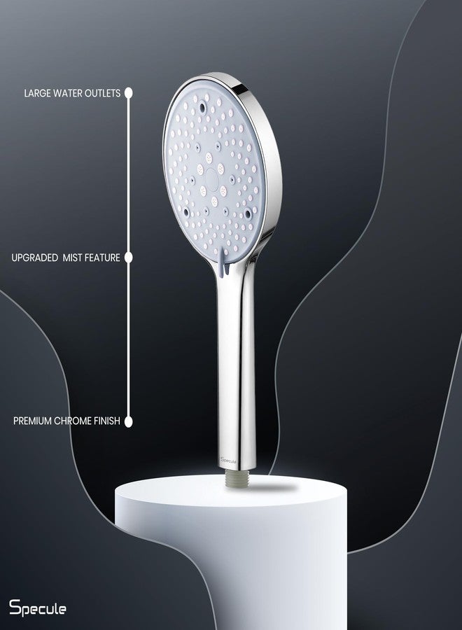 Specule, 7-Function ABS Hand Shower for Bathroom | Includes SS-304 Grade 1.5 Meter Flexible Hose & Wall Hook | Chrome Finish | High-Pressure Multi-Mode Shower Head Set (Silver) - Image 5