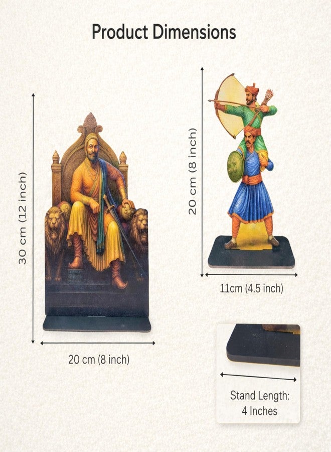 DIGI ART'S Digi Arts Shivaji Maharaj & Mavale Standee Set | MDF 12-Inch Shivaji with 6 Mavale Warrior Cutouts (8-Inch) | mavale Set | Figurines for Ganpati, swarajyache mavale (Set of 7) - Image 4