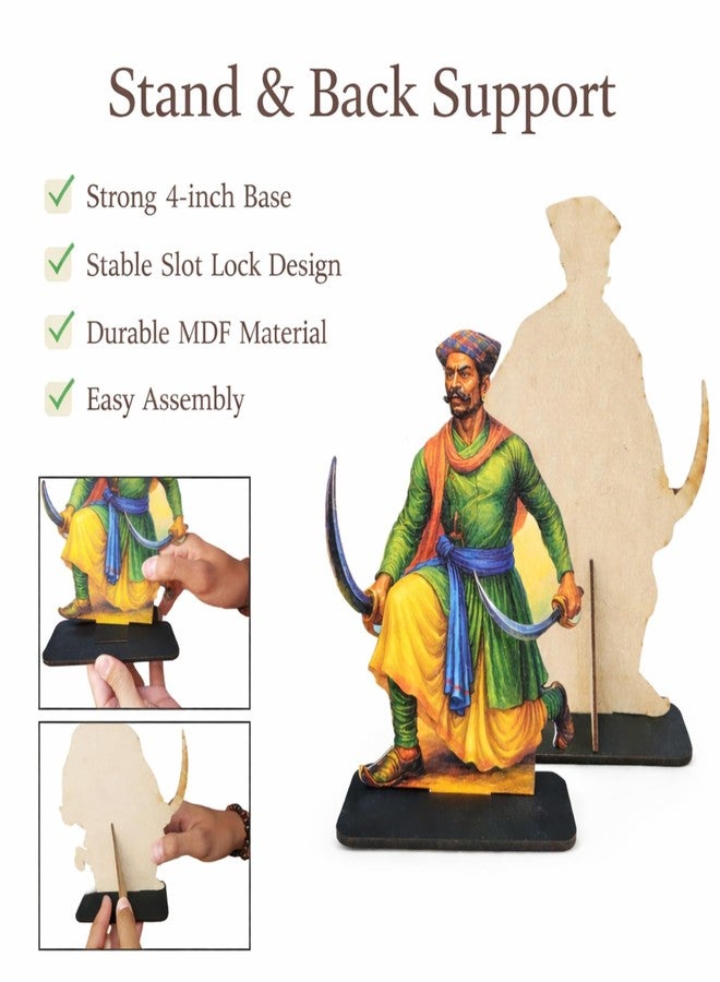 DIGI ART'S Digi Arts Shivaji Maharaj & Mavale Standee Set | MDF 12-Inch Shivaji with 6 Mavale Warrior Cutouts (8-Inch) | mavale Set | Figurines for Ganpati, swarajyache mavale (Set of 7) - Image 3