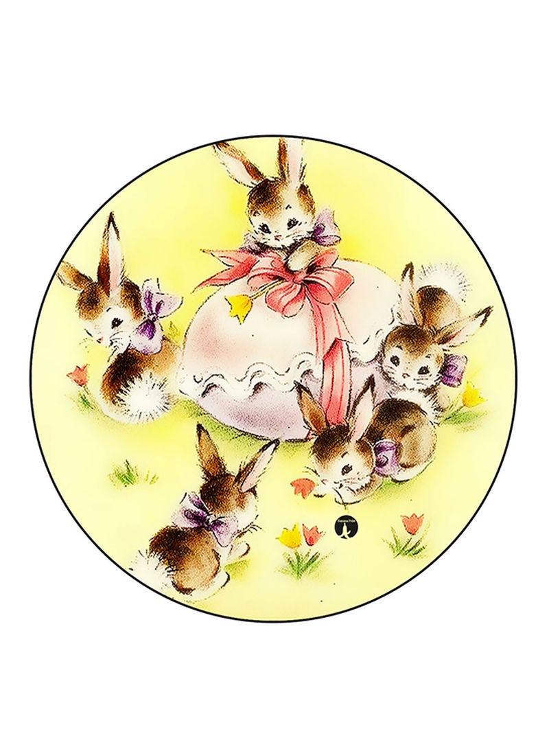 RKN Rabbits Printed Mouse Pad  Multicolour