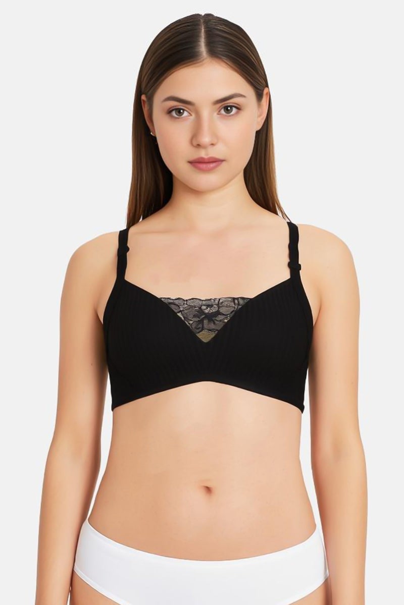 TRIUMPH Women Textured Padded Bra, Black - Image 1