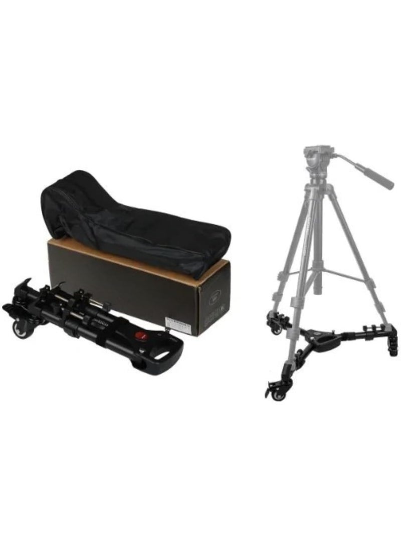 Professional Camera Tripod Dolly, 3-Wheel Slider Base with Portable Bag, Heavy Duty Folding Design - Image 3