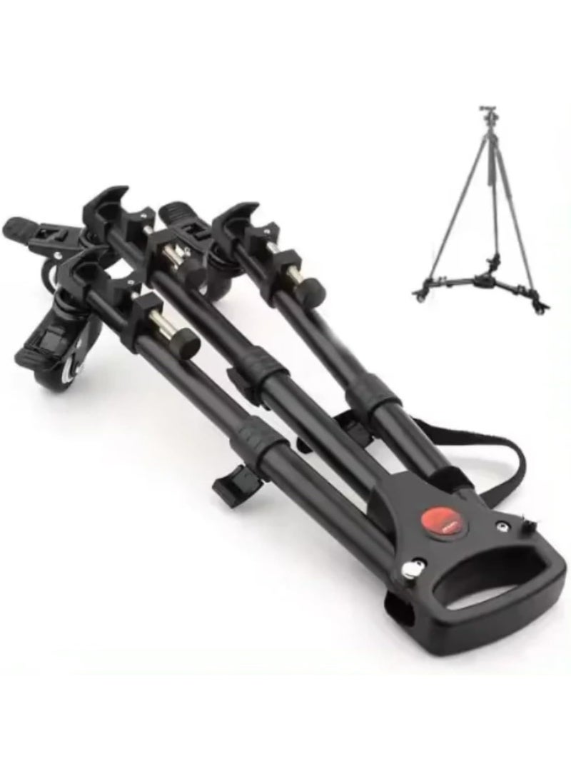 Professional Camera Tripod Dolly, 3-Wheel Slider Base with Portable Bag, Heavy Duty Folding Design - Image 4
