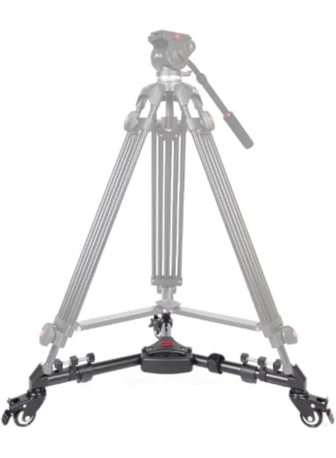 Professional Camera Tripod Dolly, 3-Wheel Slider Base with Portable Bag, Heavy Duty Folding Design - Image 2