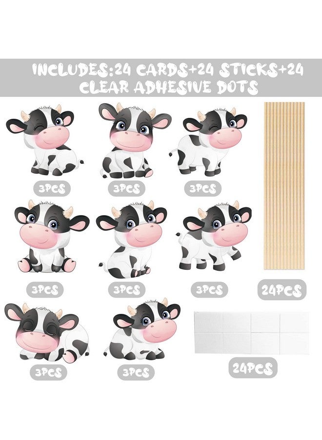 umoni Cow Party Centerpieces Decoration 24Pcs Cow Theme Party Table Toppers For Cow Baby Shower Centerpieces Decoration Farm Animal Birthday Party Supplies - Image 5