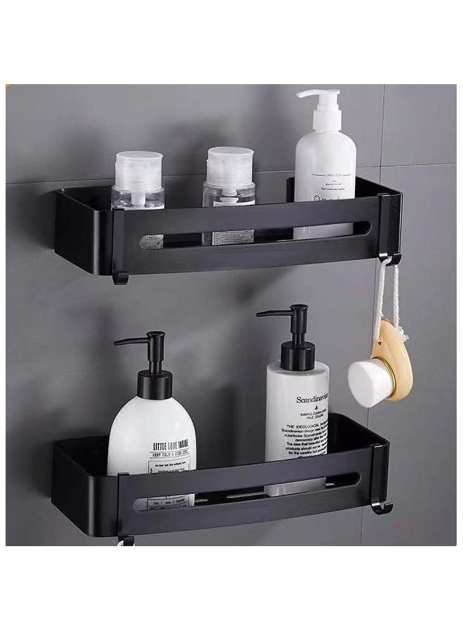 Shelf Organizer Shower Storage Corner Shelves Wall Mounted Aluminum Toilet Shampoo Holder No Drill Bathroom Accessories 2pcs  - Image 2
