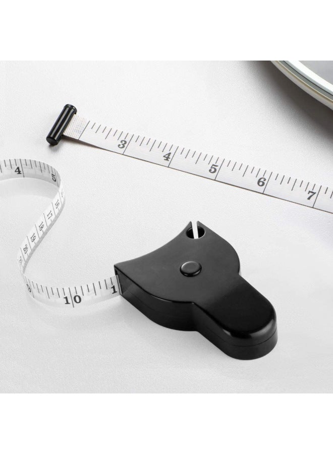 Fitness Tape Measure Household Circumference Meter Ruler Measuring Body Leg Waist Chest Three Circumference Measuring Special Ruler Student Portable Soft Tape Measure-Model:Handle Tape Measure Black (white Ruler With British) Inch Outward JC20KM - Image 5