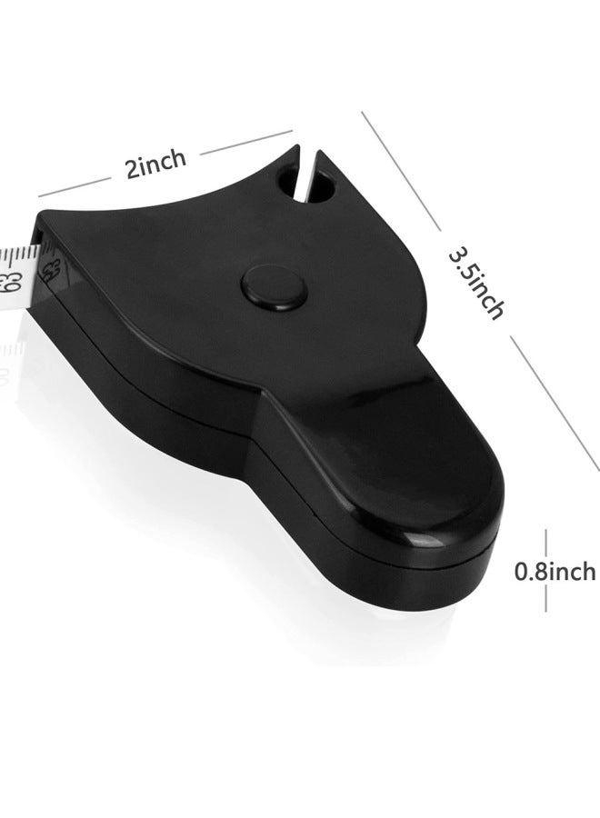 Fitness Tape Measure Household Circumference Meter Ruler Measuring Body Leg Waist Chest Three Circumference Measuring Special Ruler Student Portable Soft Tape Measure-Model:Handle Tape Measure Black (white Ruler With British) Inch Outward JC20KM - Image 4