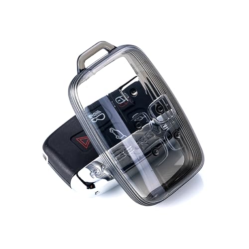 Flensent for Land Rover Key Fob Cover TPU Car Key Fob Case Fit for Land Rover LR4 Range Rover Sport Evoque Jaguar XF XJ XJL F-pace 5 Buttons Car Remote Key Case Shell Protector(Black) - Image 1
