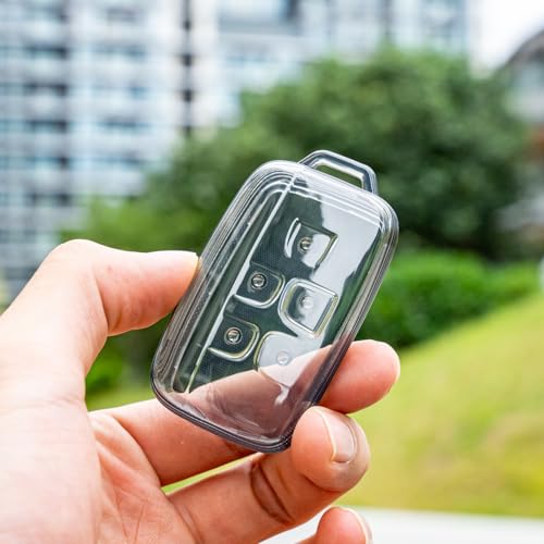 Flensent for Land Rover Key Fob Cover TPU Car Key Fob Case Fit for Land Rover LR4 Range Rover Sport Evoque Jaguar XF XJ XJL F-pace 5 Buttons Car Remote Key Case Shell Protector(Black) - Image 4