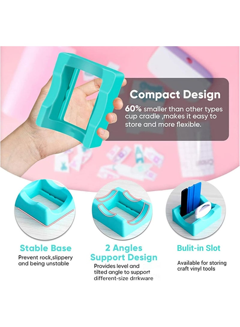 Oasisgalore Non-Slip Silicone Cup Cradle with Felt Edge Squeegee for Applying Vinyl Decals on Tumblers - Image 2