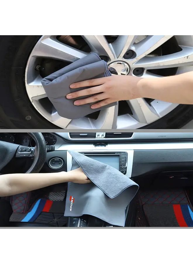 Gray Car Microfiber Cleaning Cloth Absorbent And Lint Free For Car Interior Exterior Window Mirror Body 7 87 X 11 81 Inches - Image 4
