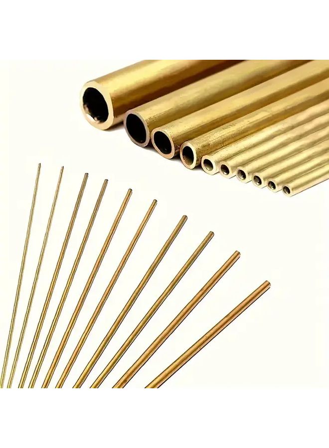 10pcs Brass Tube Set 2 3 4 5 6 7 8 9 10 12mm Diameter 300mm Length 0 5mm Wall For Model Making - Image 1