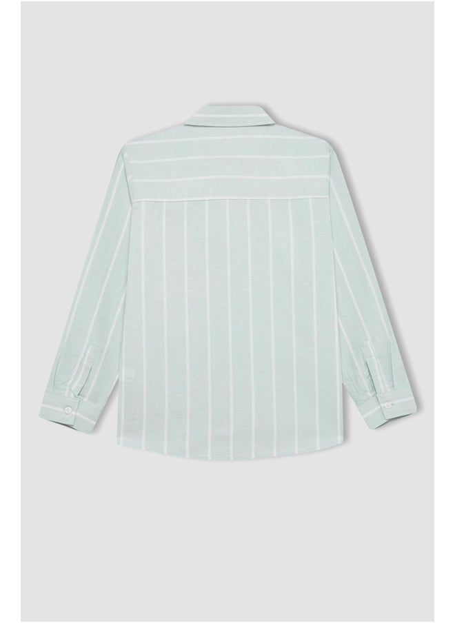 DeFacto - Boy Regular Fit Polo Neck Woven Long Sleeve Shirt - Image 1