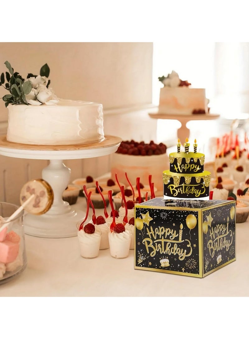 Happy Birthday Money Box Surprise Cash Explosion Gift Box for Men & Women, Billionaire-Themed Money Holder with Pull-Out Card, DIY Gift Set for Birthdays Unique & Memorable Cash Present - Image 4