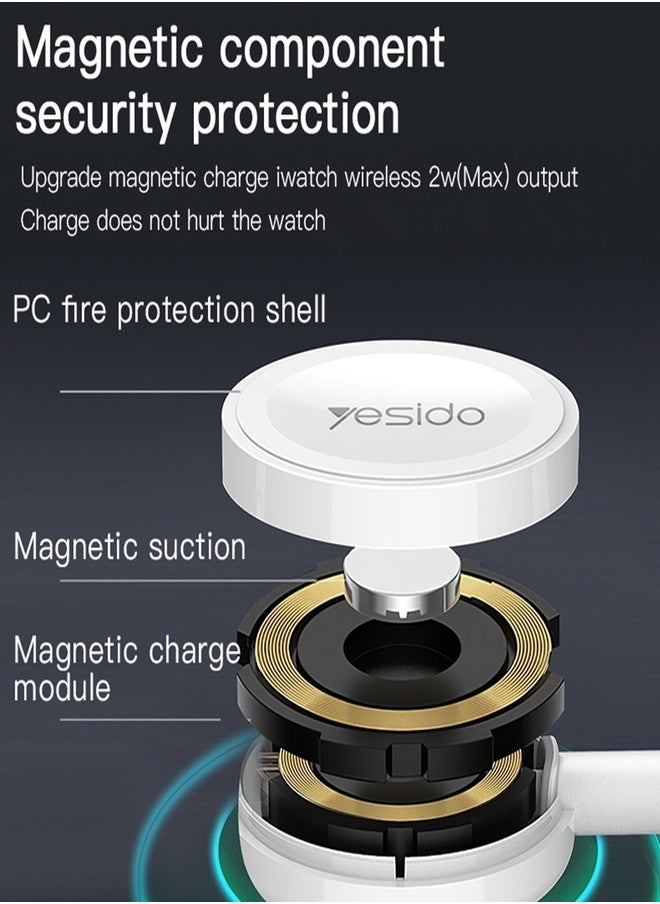 Yesido - Yesido CA69 For Apple Watch USB Magnetic Charger, Cable Length: 1m(White) - Image 1